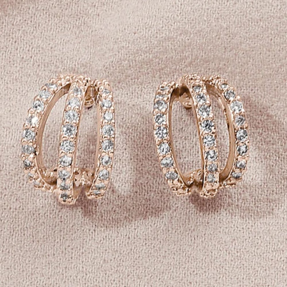 Olive & Piper Harper Huggie Hoops - Rose Gold